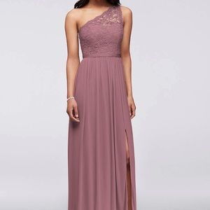 NWOT / Long One Shoulder Lace Bridesmaid Dress size 14